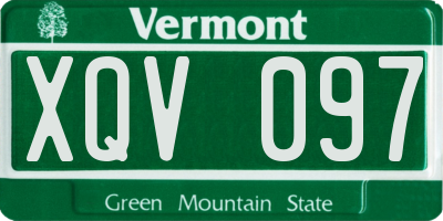 VT license plate XQV097