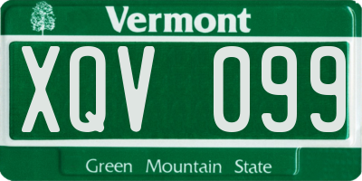 VT license plate XQV099