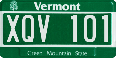 VT license plate XQV101