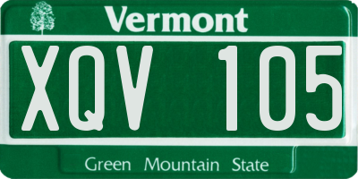 VT license plate XQV105
