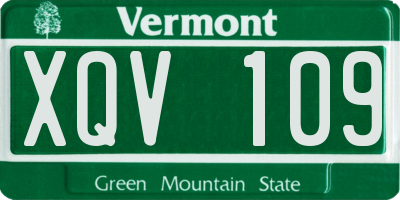 VT license plate XQV109