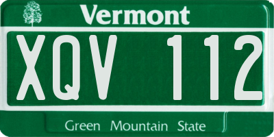VT license plate XQV112