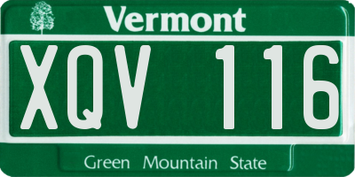 VT license plate XQV116