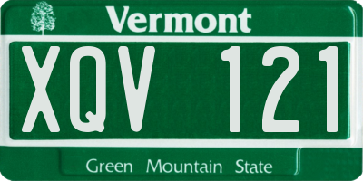 VT license plate XQV121