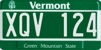 VT license plate XQV124