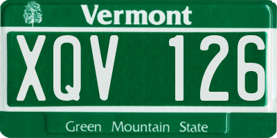 VT license plate XQV126