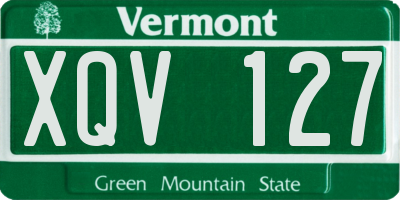 VT license plate XQV127