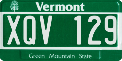 VT license plate XQV129