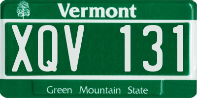 VT license plate XQV131