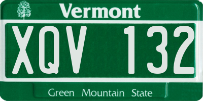 VT license plate XQV132