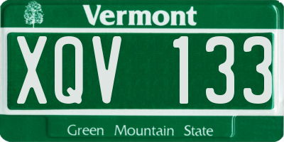 VT license plate XQV133
