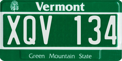 VT license plate XQV134