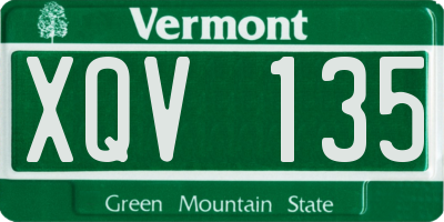 VT license plate XQV135