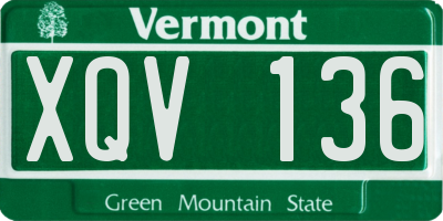 VT license plate XQV136