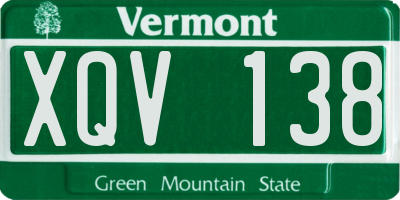 VT license plate XQV138