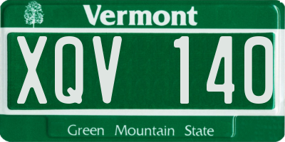 VT license plate XQV140