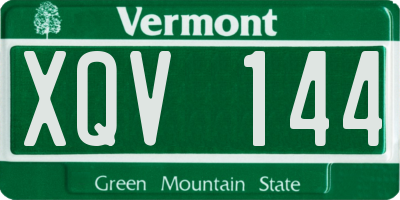 VT license plate XQV144