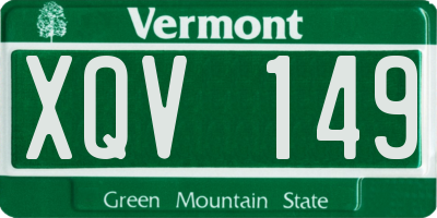 VT license plate XQV149