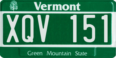 VT license plate XQV151