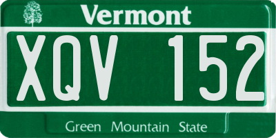 VT license plate XQV152