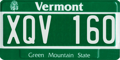 VT license plate XQV160