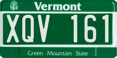 VT license plate XQV161