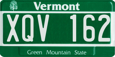 VT license plate XQV162
