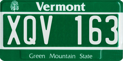 VT license plate XQV163