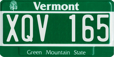 VT license plate XQV165