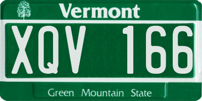 VT license plate XQV166