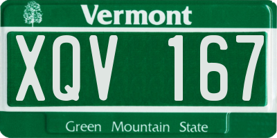 VT license plate XQV167