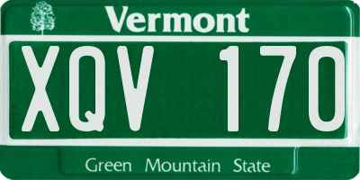 VT license plate XQV170