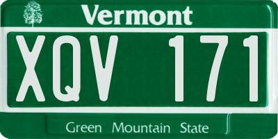 VT license plate XQV171