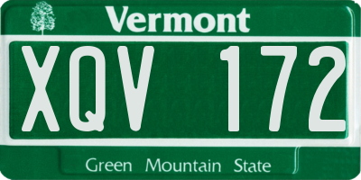 VT license plate XQV172