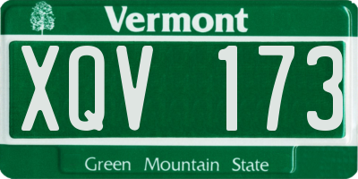 VT license plate XQV173
