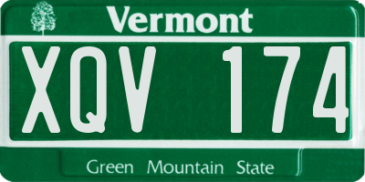 VT license plate XQV174