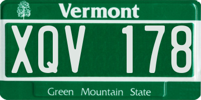VT license plate XQV178