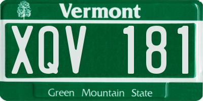 VT license plate XQV181