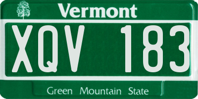 VT license plate XQV183