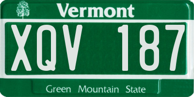 VT license plate XQV187
