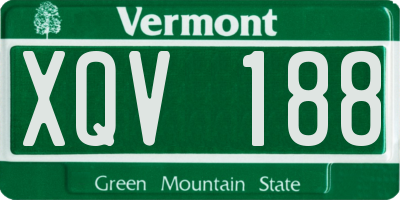 VT license plate XQV188