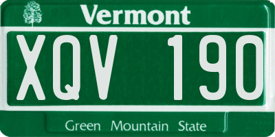 VT license plate XQV190