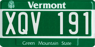 VT license plate XQV191