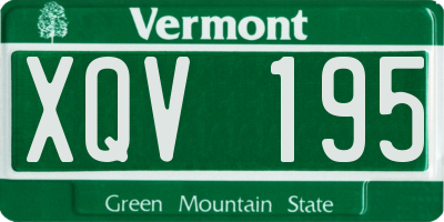 VT license plate XQV195
