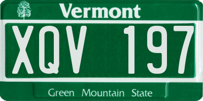 VT license plate XQV197
