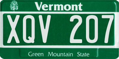 VT license plate XQV207