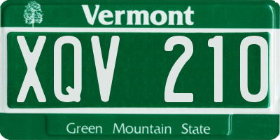 VT license plate XQV210