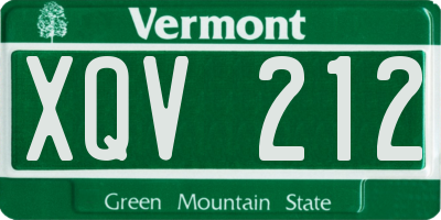 VT license plate XQV212
