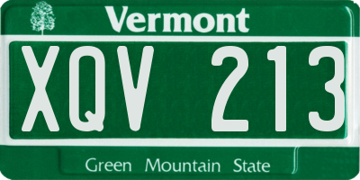 VT license plate XQV213