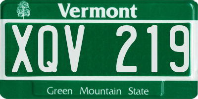 VT license plate XQV219